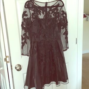 Classic Lace Appliqué Cocktail Dress 🖤✨ -  Black